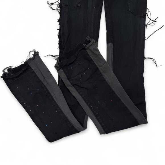 Rockstar Original Jeans Mens 32 RSM‎ 12422 Serrano Black Super Stacked Black - Picture 8 of 11